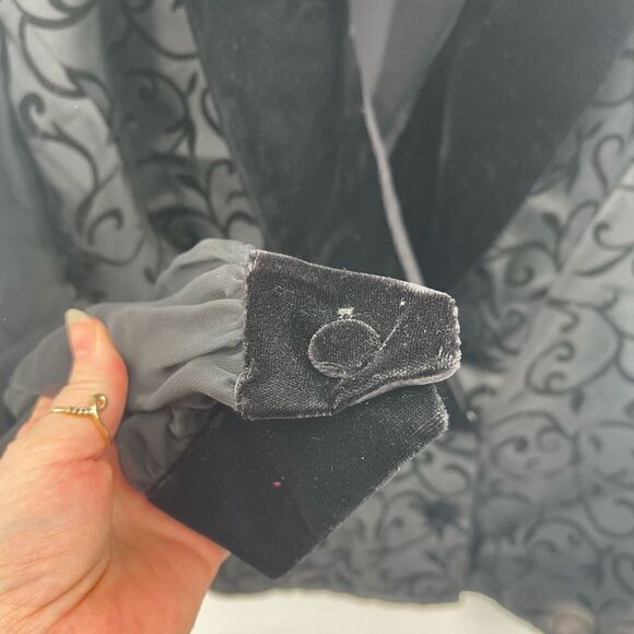 JR Nites brocade Velvet Jacket Vintage 80s 90s tuxedo Black Size 22W - Picture 7 of 10